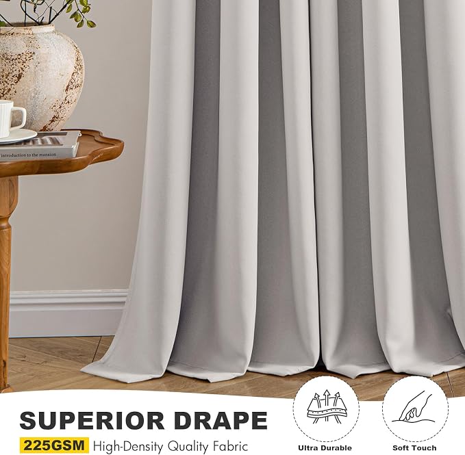 MIULEE Blackout Curtains for Bedroom 2 Panels 40 x 72 Inch Long Cobblestone | - Image 5