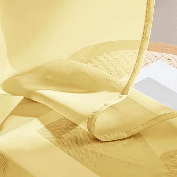 MIULEE Yellow Sheer Curtains 84 Inches Long 4 Panels 42 x 84 Inches | Light - Image 7