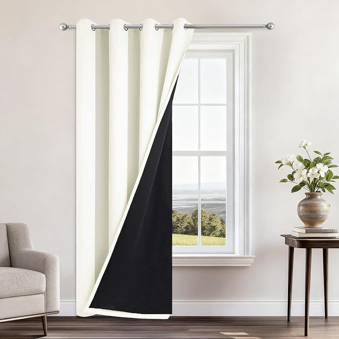 Yakamok Cream Blackout Curtains 84 Inches Long by Yakamok
