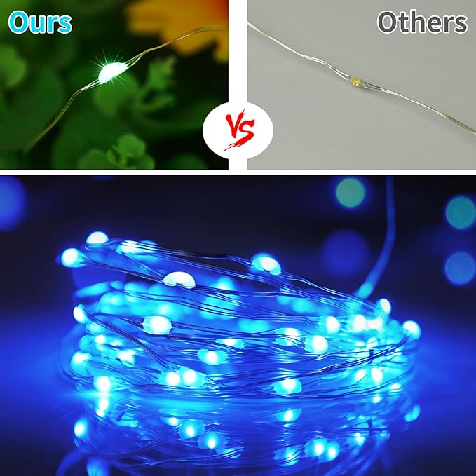 66ft 200LED Fairy Lights Battery Operated, 4 Pack 16.5ft 16 Color Changing String Light with Remote Timer, RGB Waterproof Twinkle Lights for Indoor Outdoor Room Garden Yard Gift Party Christmas Décor