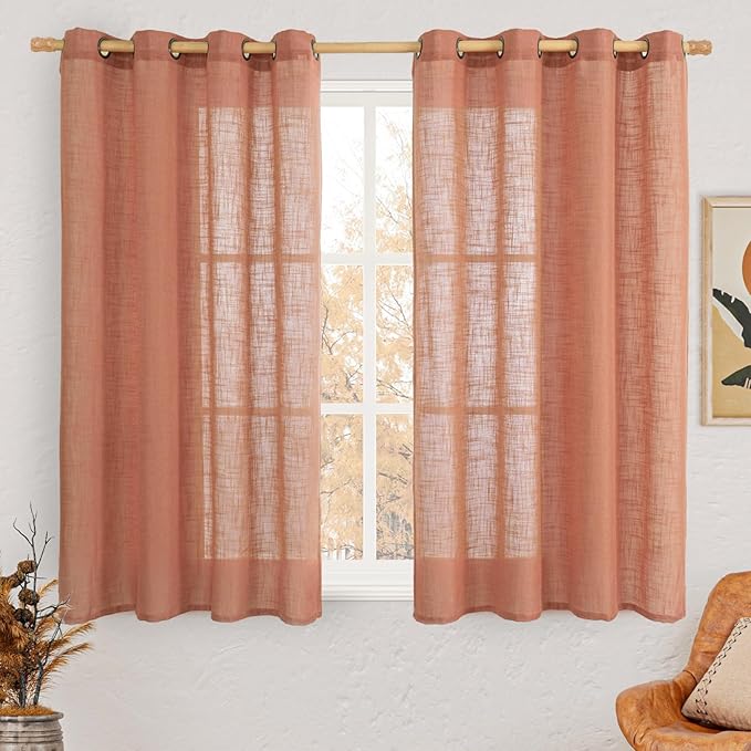 Light Filtering Linen Curtains 54 inches Long by LAMIT