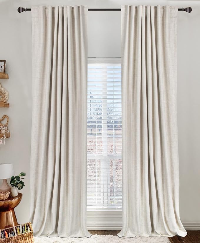 Linen Textured Total Blackout Curtains by 100BlackoutShield