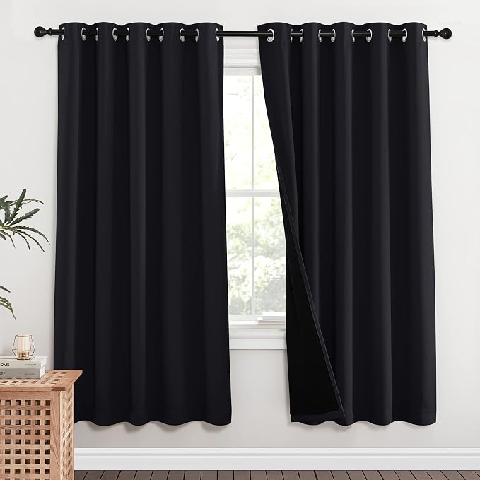 NICETOWN 100% Blackout Window Curtain Panels, Full Light Blocking Drapes - Image 2
