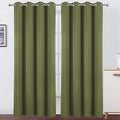 Olive Green Blackout Curtains/52 x 84 Inch Long/Set of 2 Curtain Panels/Thermal by Lemomo