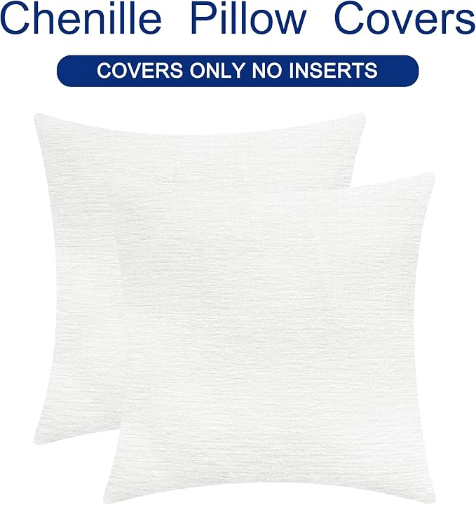 CaliTime Decorative Couch Throw Pillow Covers 18 X 18 Inches True White | Pack - Image 6