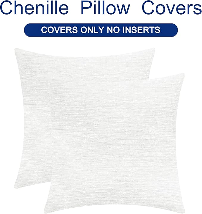 CaliTime Decorative Couch Throw Pillow Covers 22 X 22 Inches True White | Pack - Image 6