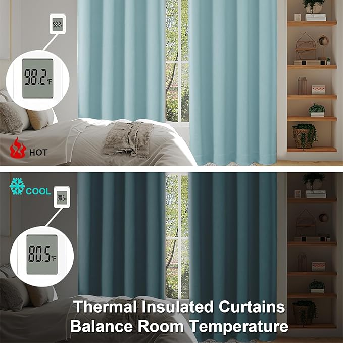 Simplebrand Ava Aqua Blackout Curtains - Image 6