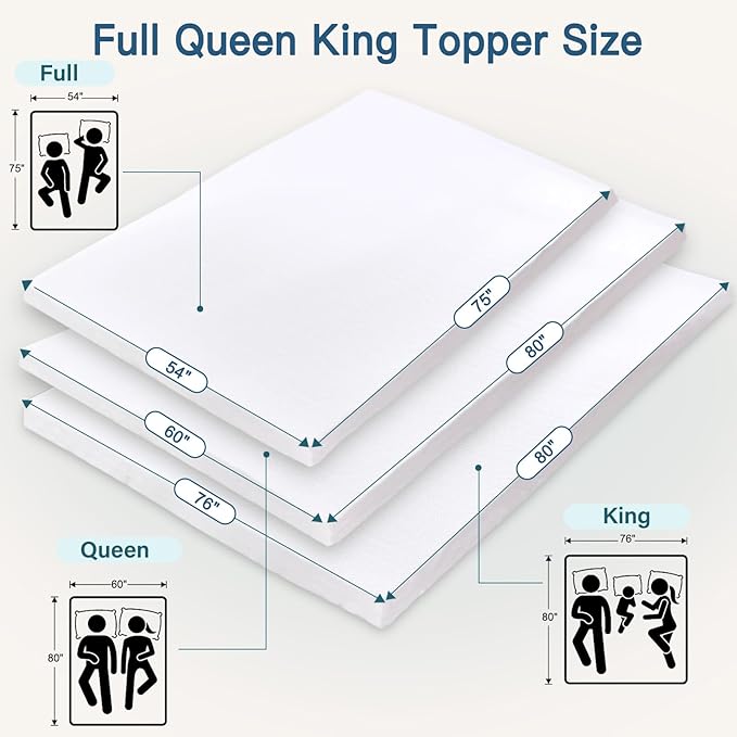 Airensky 3 Inch Memory Foam Mattress Topper, Cooling Gel Infused High Density King (76"x80") Topper with Removable Skin-Friendly Cover, Bed Topper for Pressure Relief Back Pain, CertiPUR-US Certified