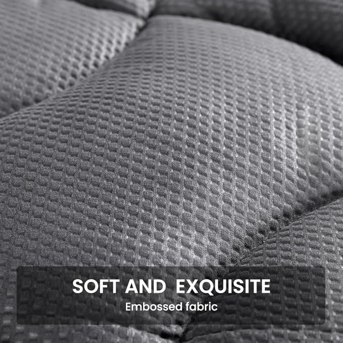 SLEEP ZONE Cooling Queen Mattress Topper, Premium Zoned Cool Mattress Pad Cover, Padded Mattress Protector Breathable Washable, Deep Pocket 8-21" (Grey, Queen)