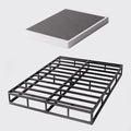 Full Size Box Spring and Cover Set, 9 Inch High Profile Metal BoxSpring, Heavy Duty Structure Mattress Foundation, Noise Free, Non-Slip, Easy Assembly