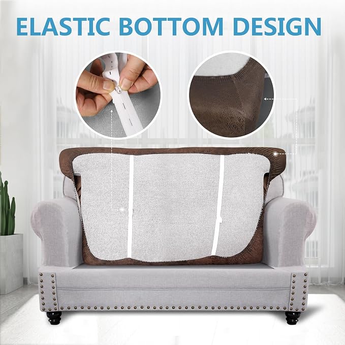 ANARACHON Leather Look Couch Cushion Covers Sofa Seat Slipcovers Sets Couches - Image 4