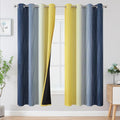 Navy Blue and Yellow Ombre Blackout Curtains by ESTELARTEXTILER