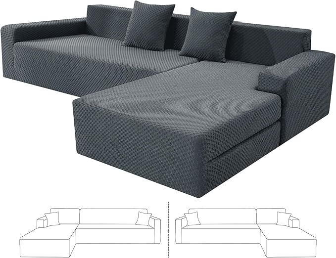 ZNSAYOTX Sectional Couch Covers, Stretch Jacquard Slipcovers by ZNSAYOTX