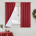 Red Linen Full Blackout Window Curtains by LAMIT