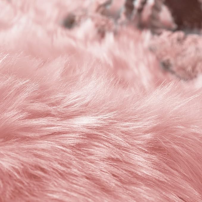 Goolela Pink Fur Rug for Bedroom Sheepskin Rug 2x6 Fluffy Runner Rug Dorm Fuzzy - Image 7