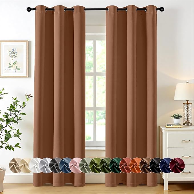 MIULEE Blackout Curtains for Bedroom 2 Panels 40 x 72 Inch Long Sun Baked | by MIULEE