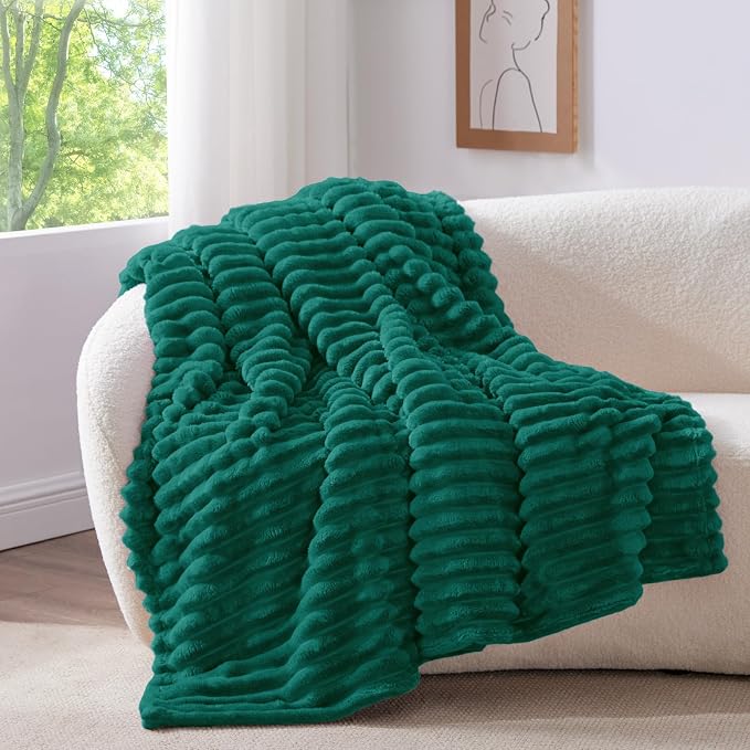 BEDELITE Ribbed Fleece Throw Blanket - Image 2