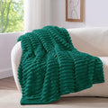 BEDELITE Ribbed Twin Blanket for Couch & Bed, Emerald Green, Warm Yet by BEDELITE