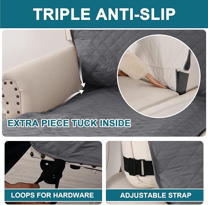Turquoize 100% Waterproof Sofa Covers Chaise Lounge L Shape Sofa Protector Slip - Image 4