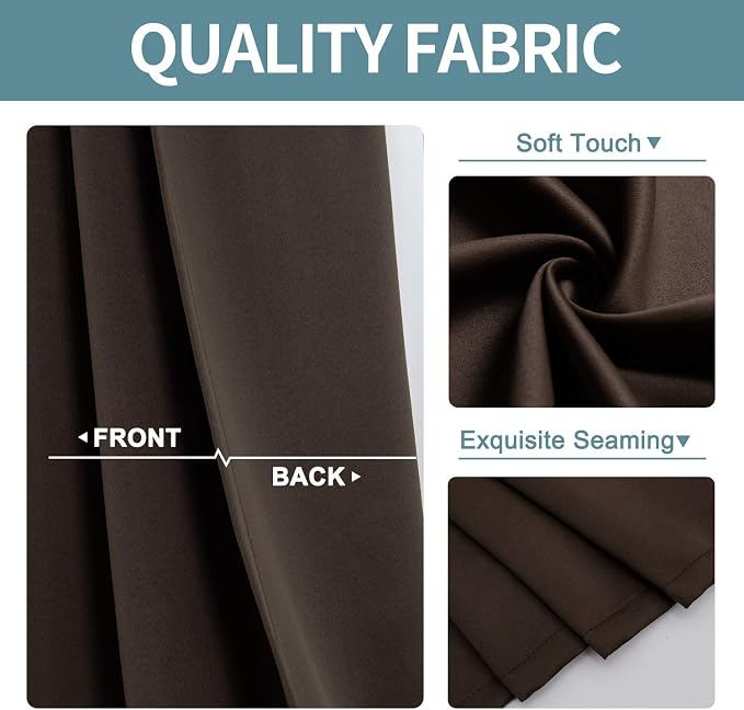ChrisDowa Blackout Curtains for Bedroom and Living Room 84 Inches Long | 2 - Image 3