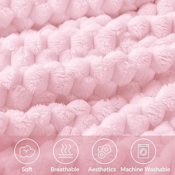 BEDELITE Throw Blanket for Couch, Soft Cozy Gifts for Women, Cherry Blossom | - Image 3