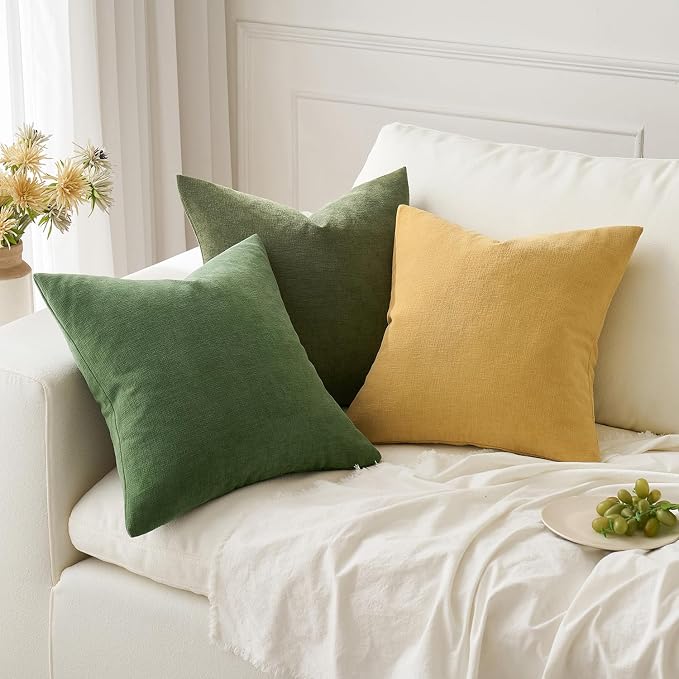 MIULEE Gold Chenille Couch Throw Pillow Covers, 20x20 | Set of 2, Soft - Image 5