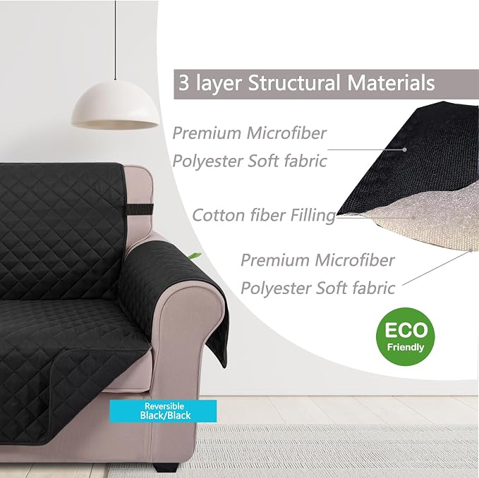 U-NICE HOME Reversible Oversized 28''Chair Covers, Pet Friendly, Elastic Straps - Image 5