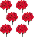 Christmas Decorations - 12 Pack Poinsettias Artificial Christmas Flowers, Fake Red Velvet Artificial Poinsettias Flowers for Christmas Tree Home Party Porch Yard Indoor Outdoor Decor
