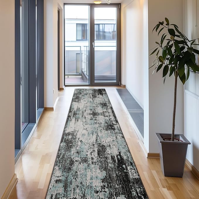 RELEANY Washable Runner 2'x10' Abstract Area Rug - Image 3