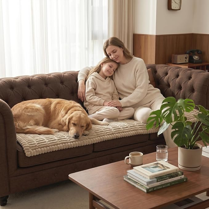 Fixwal Waterproof Flannel Dog Couch Cover, 27.6" x 59", Coffee | Integrated TPU - Image 8
