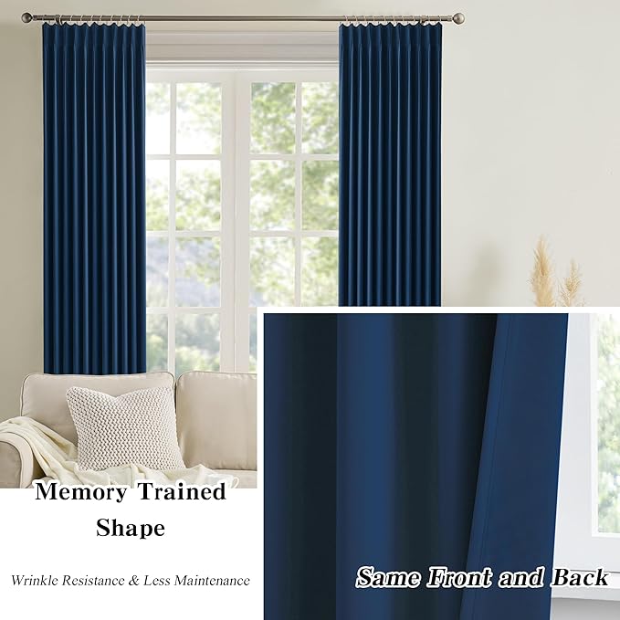 Pinch Pleated Blackout Curtains 2 Panels Set - Image 6