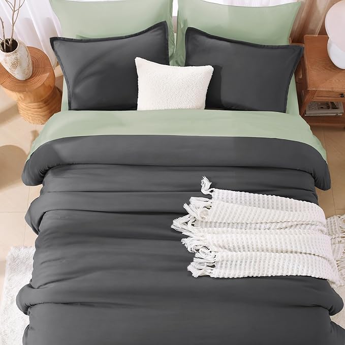 Litanika Twin XL Comforter Set Dark Grey - 2 Pieces Extra Long Bed Set for College Dorm, All Season Bedding Set for Girls and Boys