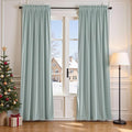Lazzzy Velvet Blackout Curtains Thermal Insulated Room Window Drapes Super Soft Luxury Curtains for Living Room Bedroom Rod Pocket 2 Panels, Misty Blue, 52" W x 90" L