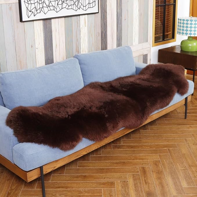 IRIWOOL Premium Genuine Fur Sheepskin Rug Real Australia Sheepskin Natural - Image 3