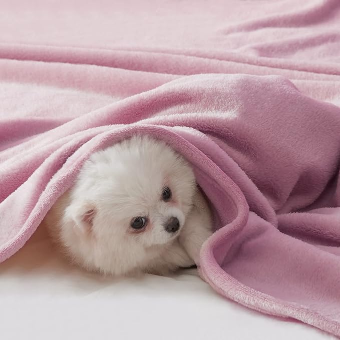 BEAUTEX Fleece Blanket King Size Super Soft Flannel Throw Blanket Lightweight Fuzzy Plush Blanket for Couch Sofa or Bed All Seasons (Dusty Pink, 108" x 90")