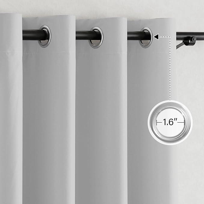 NICETOWN 100% Blackout Curtains 96 inches Long, Grommet Portable Blackout Travel Window Treatment Thermal Curtains Energy Saving for Bedroom/Home Theater, Off White W52 x L96, 2 Panels