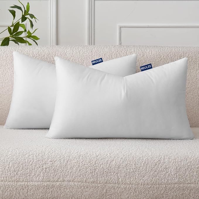 MIULEE Pillow Insert 12x24 Inch Set of 2, Decorative Throw Pillow Inserts | by MIULEE