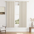 100% Blackout Linen Curtains 63 Inch Length 2 Panels Set by Guken