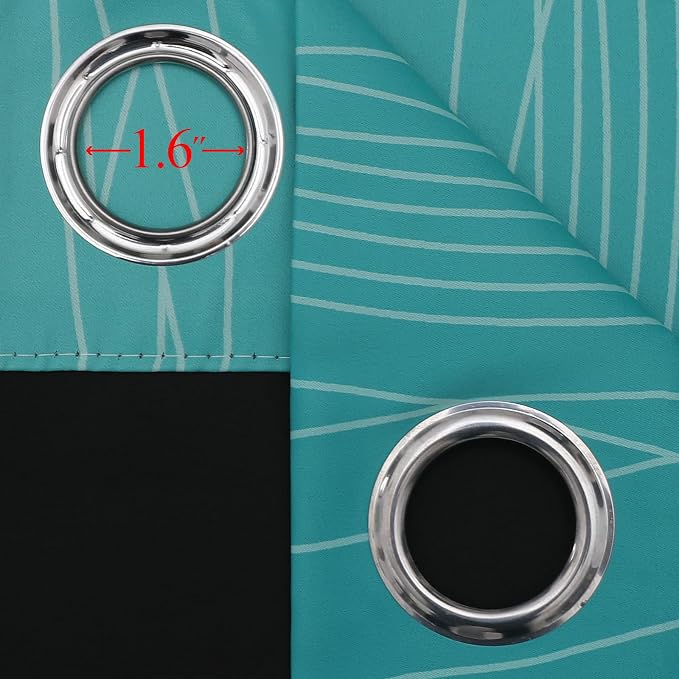 Teal and Grayish White Ombre Blackout Curtains - Image 7