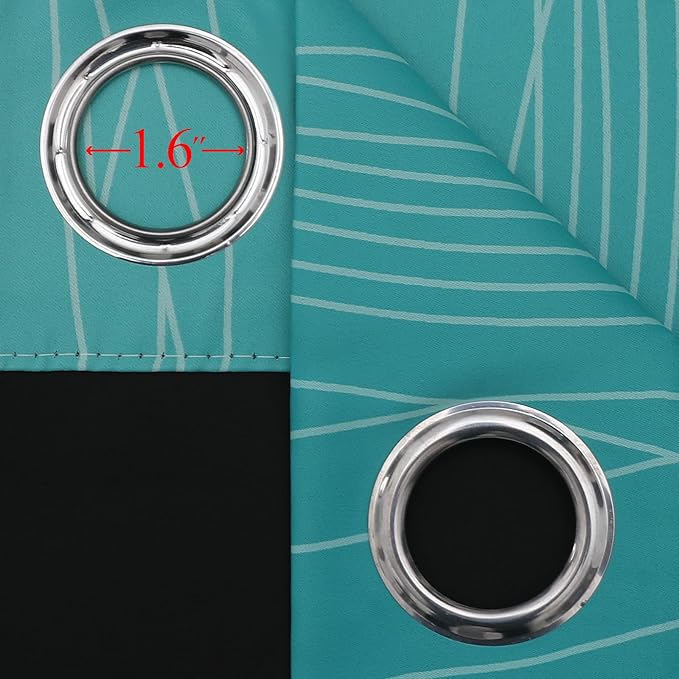 Teal and Grayish White Ombre Blackout Curtains - Image 7
