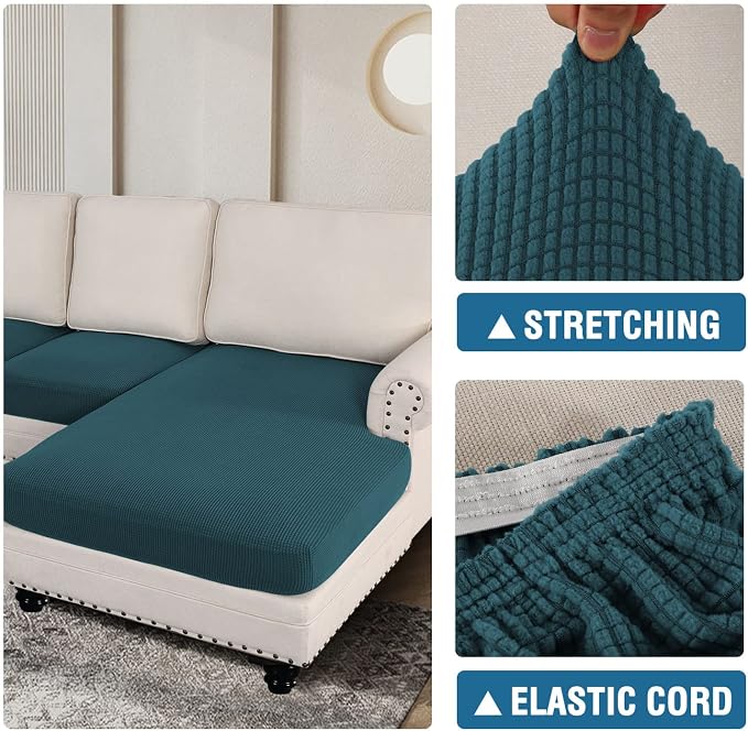 H.VERSAILTEX Sectional Couch Covers 4 Pieces Sofa Seat Cushion Covers L Shape - Image 6