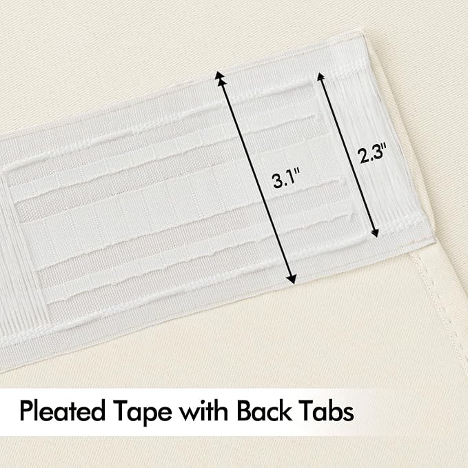 MIULEE Birch Back Tab Blackout Curtains 52x102 Inch Long 2 Panels Set | Rod - Image 4