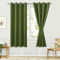 Blackout Curtains for Bedroom, Olive Green, 52 x 63 Inch 2 Panels | Thermal by Hiasan