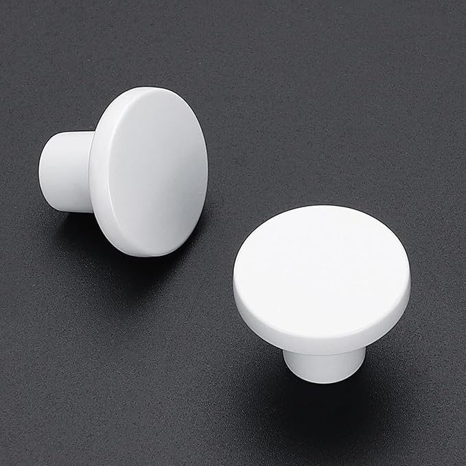Ravinte 25 Pack Cabinet Knobs White Kitchen Cabinet Knobs Round Dresser Drawer Pulls Closet Door Pulls 1-1/5 Inch