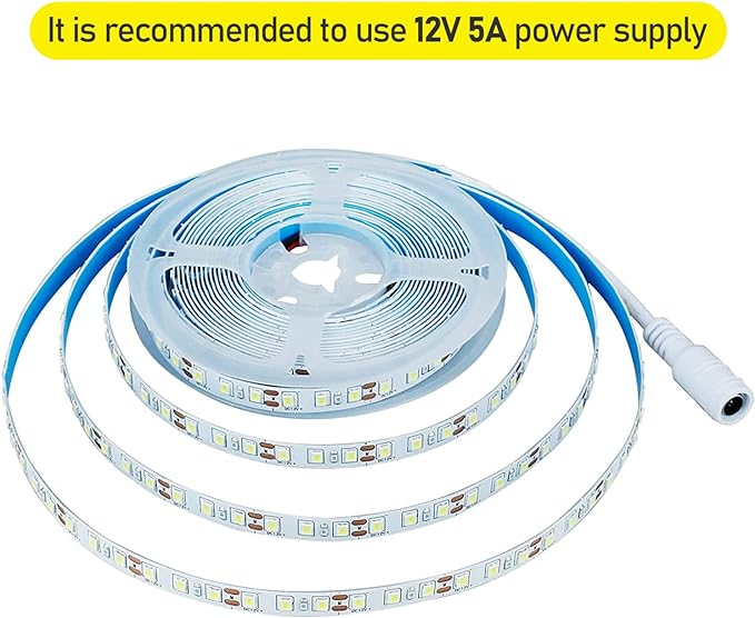 12V 5M/16.4ft LED Strip Light Natural White 4000K 600LEDs Flexible SMD2835 High Brightness No-Waterproof IP20 LED Tape Lights for Bedroom Kitchen Party etc(No Power Supply)