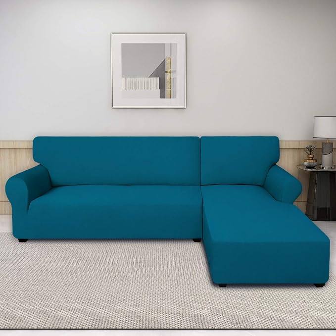 PureFit Stretch Sectional Couch Covers 2 pcs Non Slip L Shape Sofa Cover - Image 2