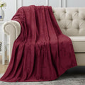 Utopia Bedding Soft Fleece Bed Blanket Throw Size Burgundy | Microfiber Plush by UTOPIABEDDING