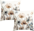 AVOIN colorlife Poppy Flowers Chinoiserie Pillow Covers 18x18 Inch Set of 2 | by AVOINcolorlife