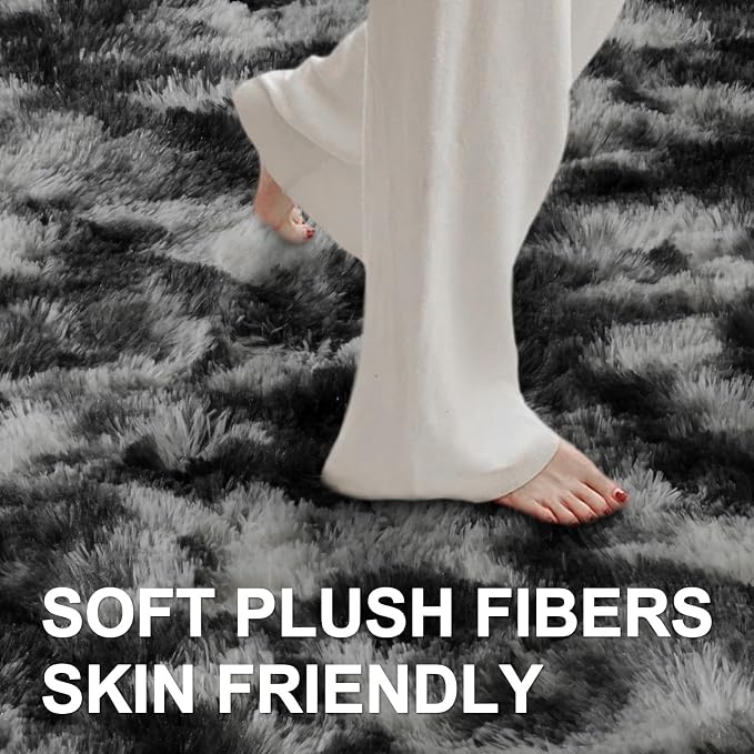 8x10 Ft Extra Large Shag Rugs for Living Room, Tie Dyed Ultra Soft Fluffy Furry - Image 4