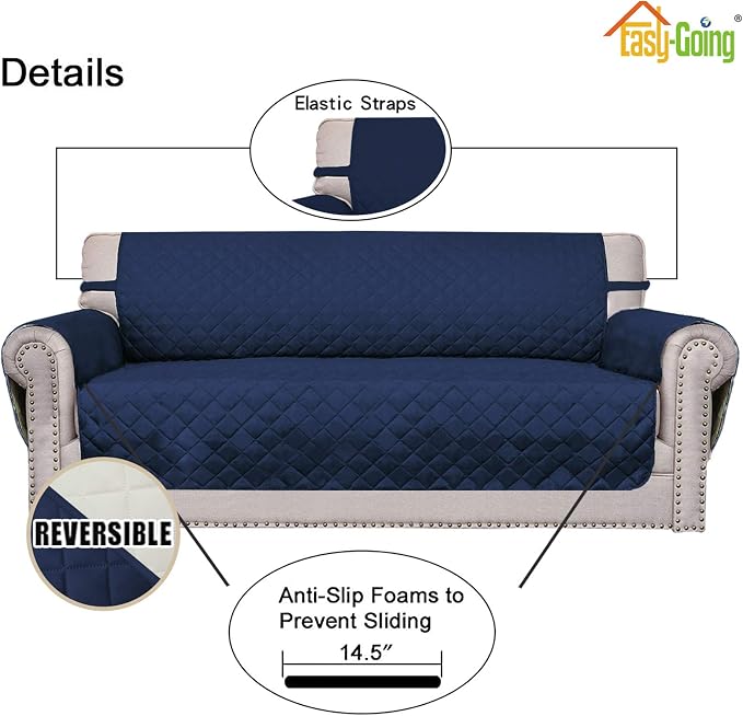 Easy-Going Reversible Couch Cover, 2 Cushion Sofa, Water Resistant Mat - Image 3